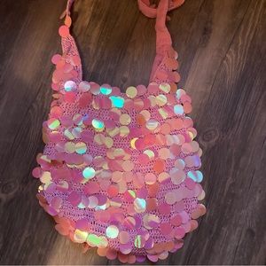 Sequence crochet pink Y2K purse